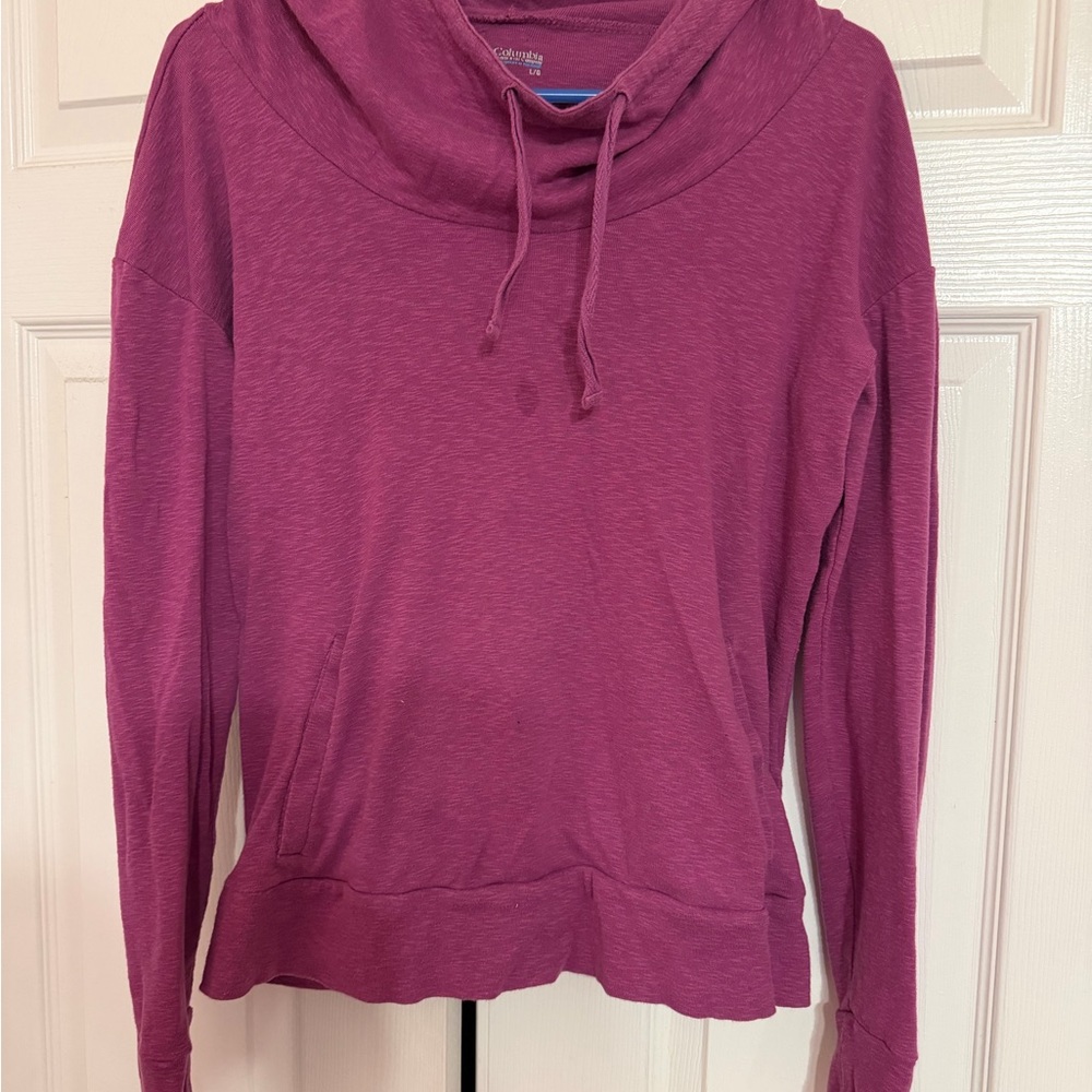 Purple Cowl Neck Hoodie